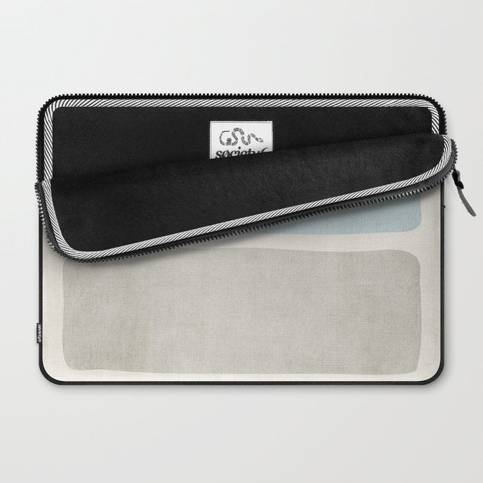 Neutral Light Blue Beige Teal Minimalist Artwork Laptop Sleeve Gallery Image 2