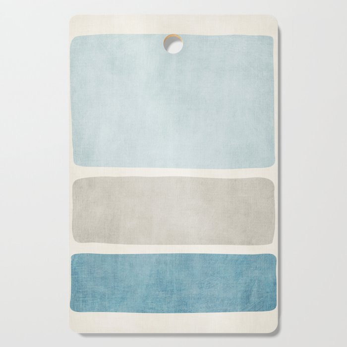 Neutral Light Blue Beige Teal Minimalist Artwork Cutting Board Gallery Image 1