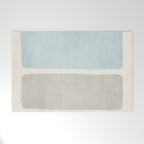Neutral Light Blue Beige Teal Minimalist Artwork Welcome Mat Gallery Image 1