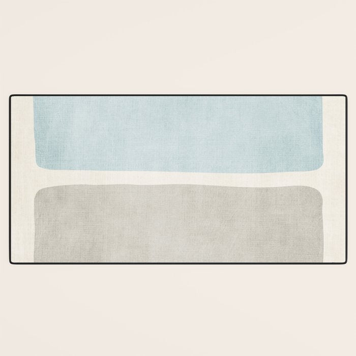 Neutral Light Blue Beige Teal Minimalist Artwork Desk Mat Gallery Image 3