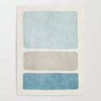 Neutral Light Blue Beige Teal Minimalist Artwork Poster Gallery Image 4