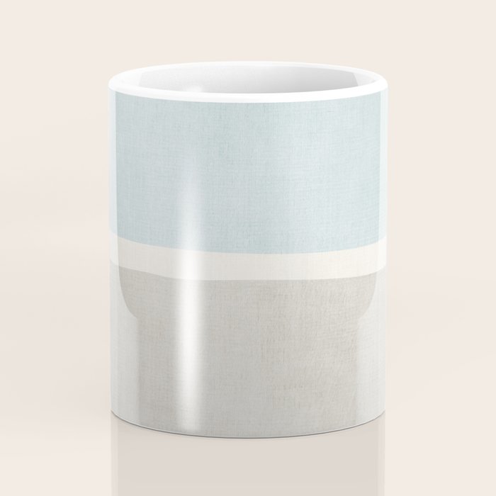 Neutral Light Blue Beige Teal Minimalist Artwork Coffee Mug Gallery Image 4