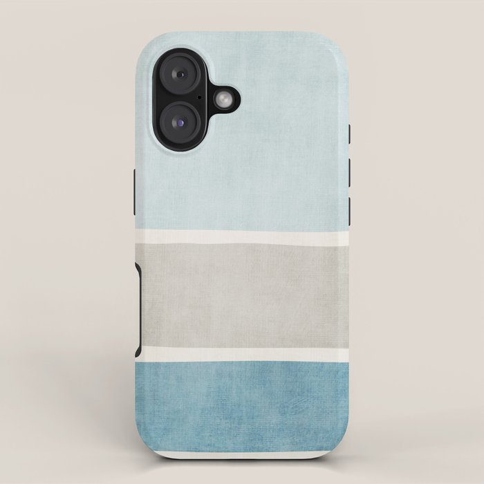 Neutral Light Blue Beige Teal Minimalist Artwork iPhone Case Gallery Image 1