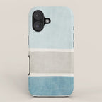 Neutral Light Blue Beige Teal Minimalist Artwork iPhone Case Gallery Image 1