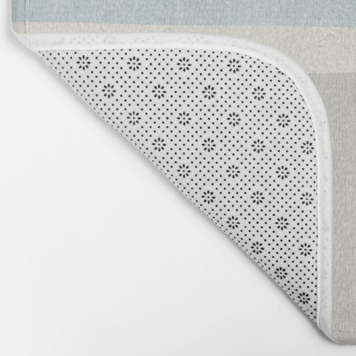 Neutral Light Blue Beige Teal Minimalist Artwork Bath Mat Gallery Image 2