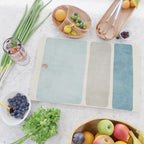 Neutral Light Blue Beige Teal Minimalist Artwork Cutting Board Gallery Image 2