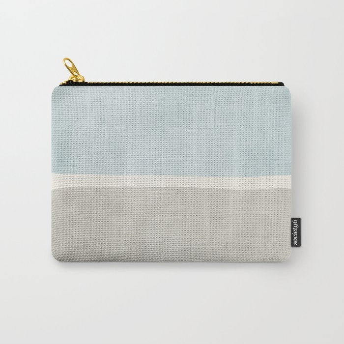 Neutral Light Blue Beige Teal Minimalist Artwork Carry All Pouch Gallery Image 1