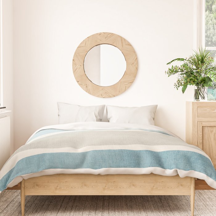 Neutral Light Blue Beige Teal Minimalist Artwork Duvet Cover Gallery Image 3