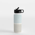 Neutral Light Blue Beige Teal Minimalist Artwork Water Bottle Gallery Image 1