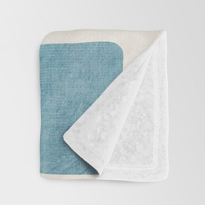 Neutral Light Blue Beige Teal Minimalist Artwork Throw Blanket Gallery Image 3