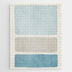 Neutral Light Blue Beige Teal Minimalist Artwork Jigsaw Puzzle Gallery Image 1