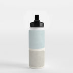 Neutral Light Blue Beige Teal Minimalist Artwork Water Bottle Gallery Image 2