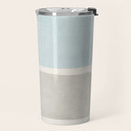 Neutral Light Blue Beige Teal Minimalist Artwork Travel Mug Gallery Image 2