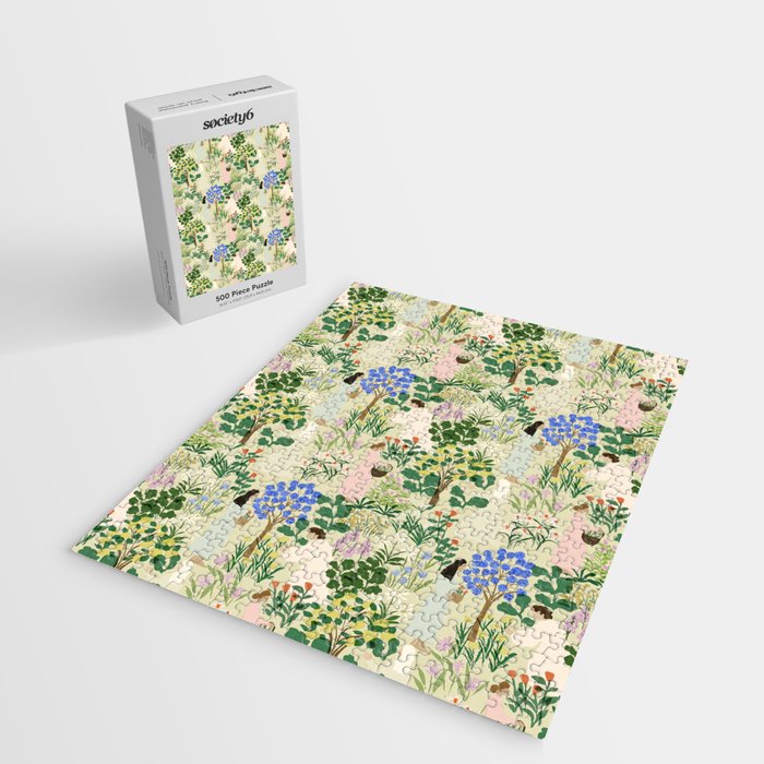 Ladies working in the garden (BEIGE) Jigsaw Puzzle Gallery Image 2