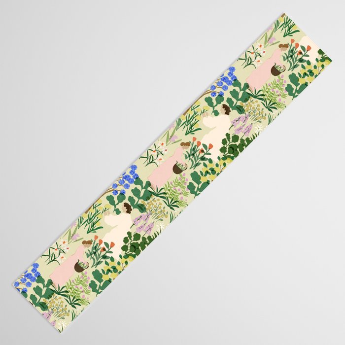 Ladies working in the garden (BEIGE) Table Runner Gallery Image 3