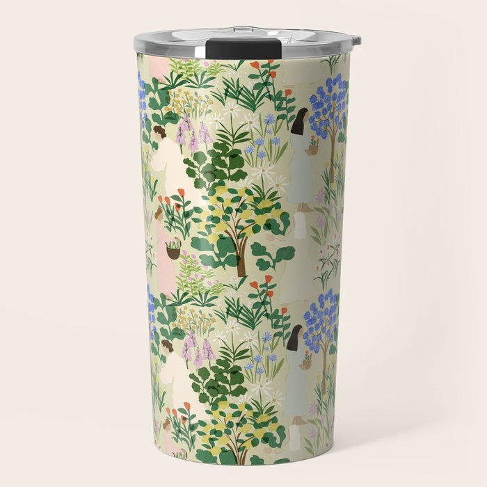 Ladies working in the garden (BEIGE) Travel Mug Gallery Image 1