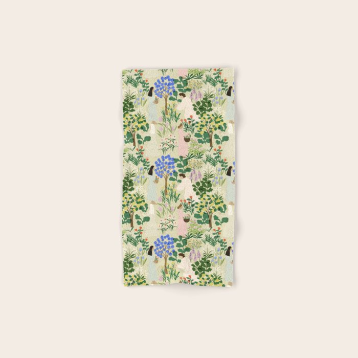 Ladies working in the garden (BEIGE) Bath Towel Gallery Image 1
