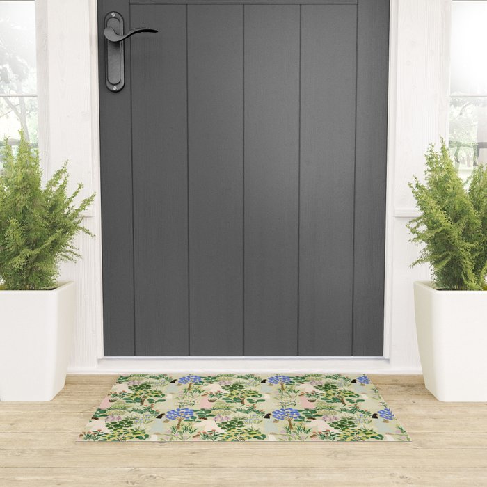 Ladies working in the garden (BEIGE) Welcome Mat Gallery Image 3