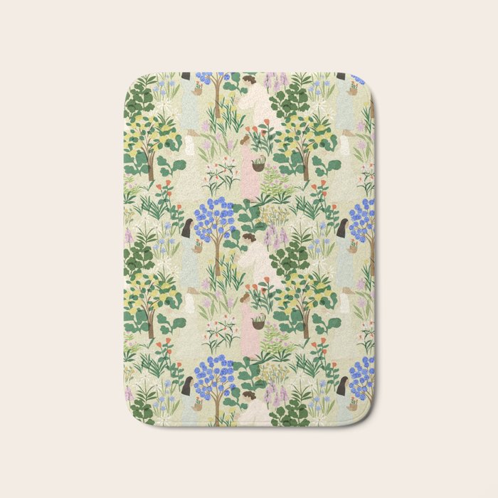 Ladies working in the garden (BEIGE) Bath Mat Gallery Image 1