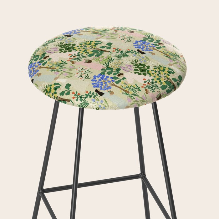 Ladies working in the garden (BEIGE) Stool Gallery Image 2