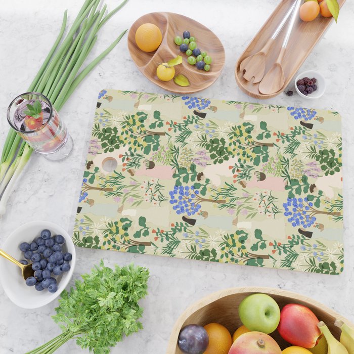 Ladies working in the garden (BEIGE) Cutting Board Gallery Image 2