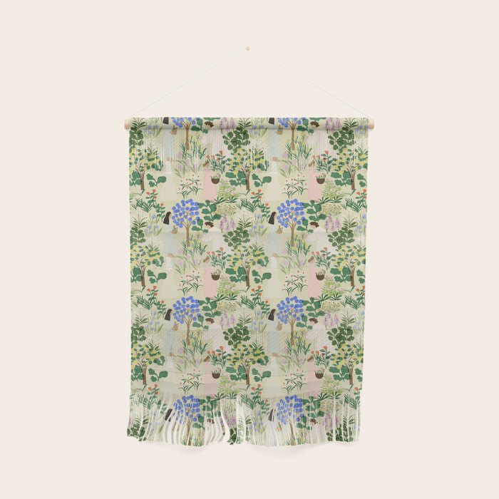 Ladies working in the garden (BEIGE) Wall Hanging Gallery Image 1