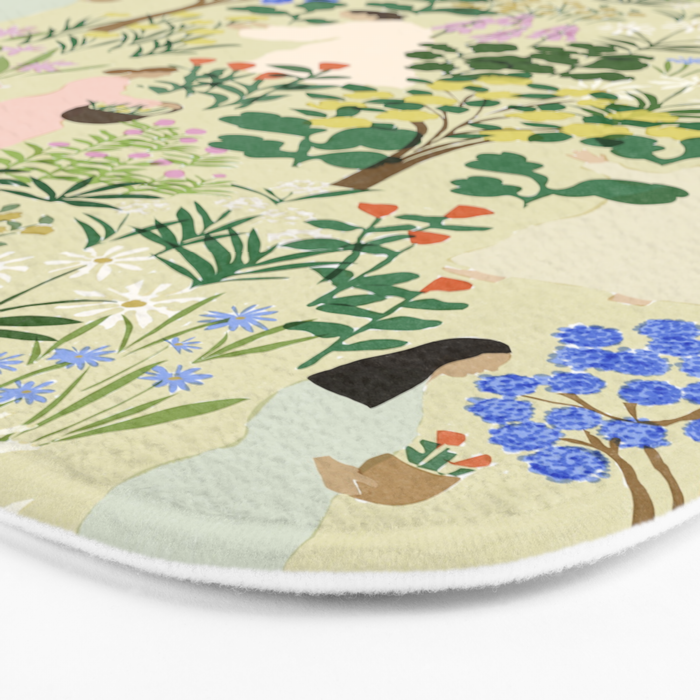 Ladies working in the garden (BEIGE) Bath Mat Gallery Image 3