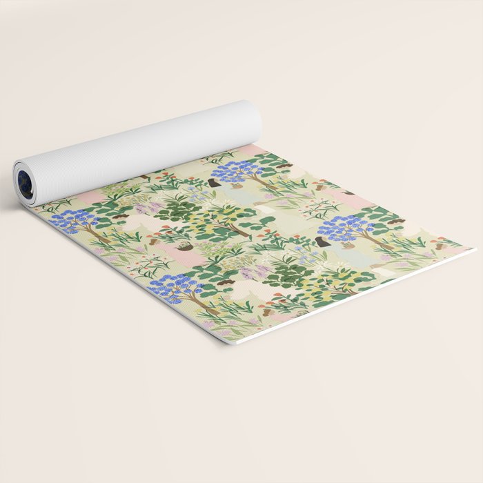 Ladies working in the garden (BEIGE) Yoga Mat Gallery Image 2