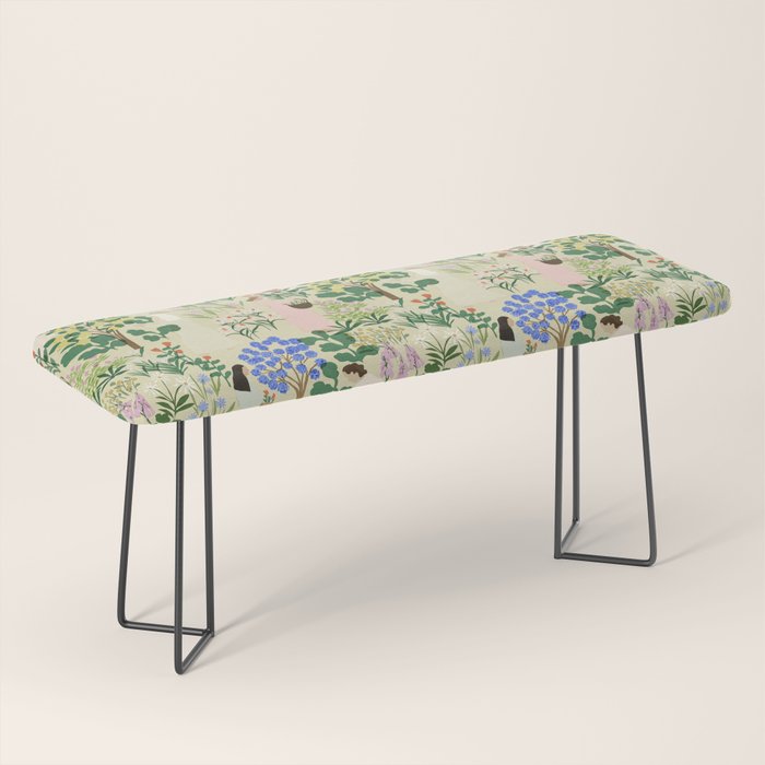 Ladies working in the garden (BEIGE) Bench Gallery Image 1
