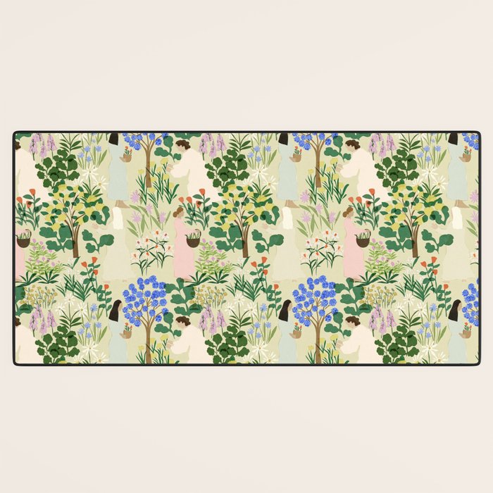 Ladies working in the garden (BEIGE) Desk Mat Gallery Image 3