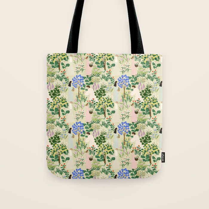Ladies working in the garden (BEIGE) Tote Bag Gallery Image 1