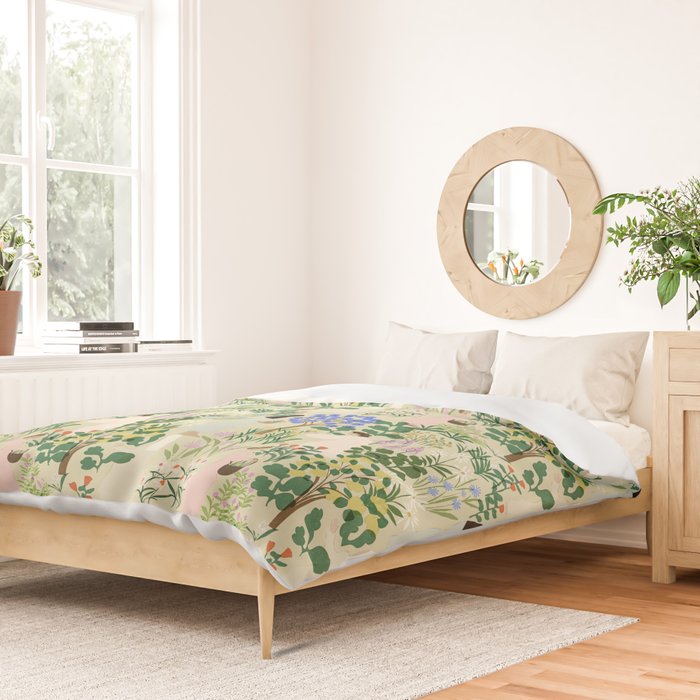 Ladies working in the garden (BEIGE) Duvet Cover Gallery Image 2