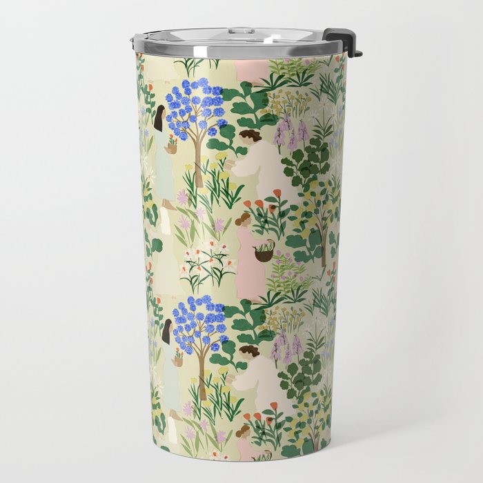 Ladies working in the garden (BEIGE) Travel Mug Gallery Image 2
