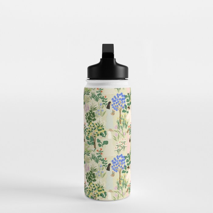Ladies working in the garden (BEIGE) Water Bottle Gallery Image 3
