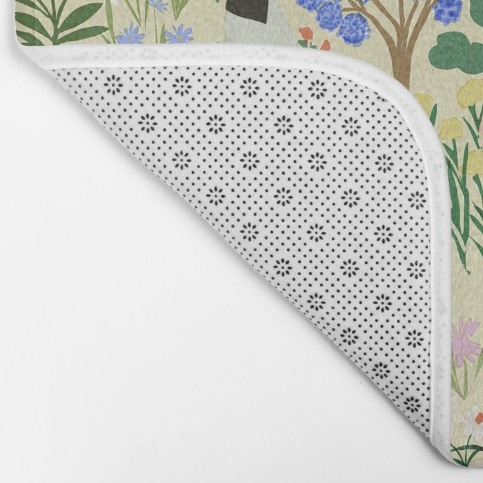 Ladies working in the garden (BEIGE) Bath Mat Gallery Image 2