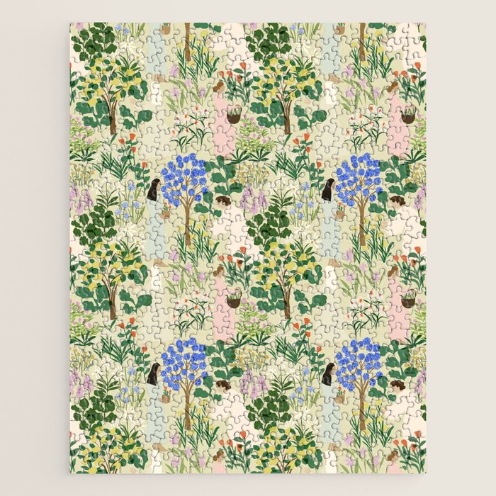 Ladies working in the garden (BEIGE) Jigsaw Puzzle Gallery Image 1