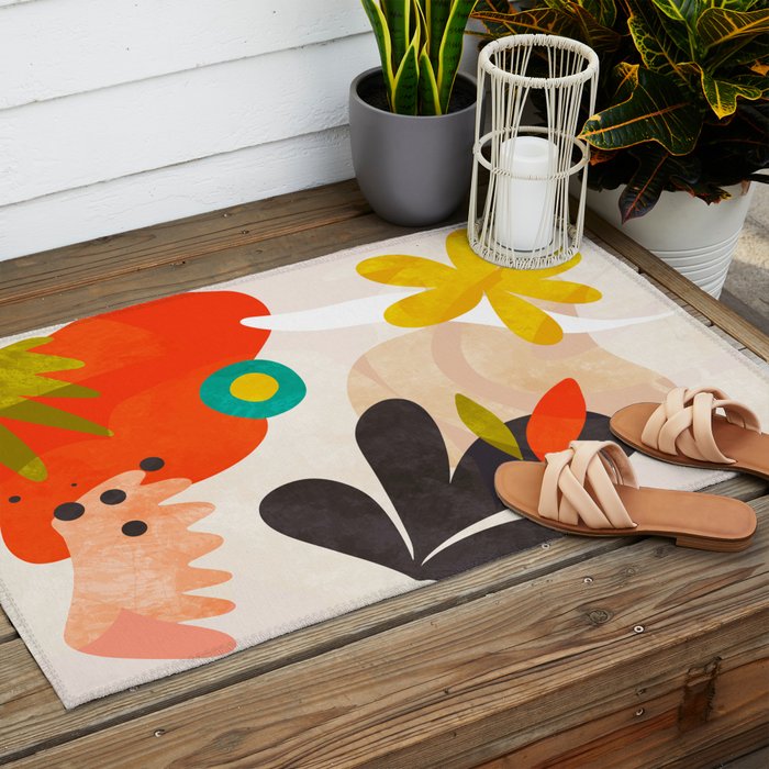 bauhaus goes matisse in summer Outdoor Rug Gallery Image 2