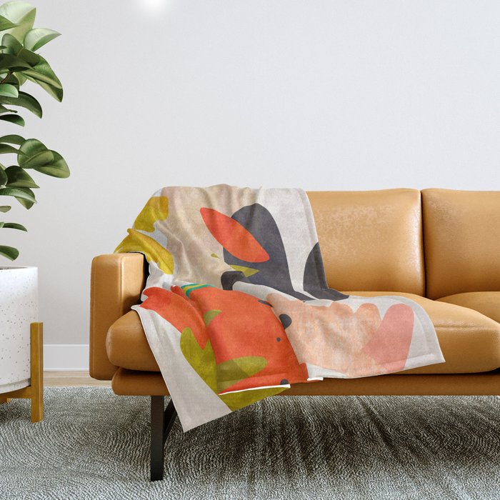 bauhaus goes matisse in summer Throw Blanket Gallery Image 1