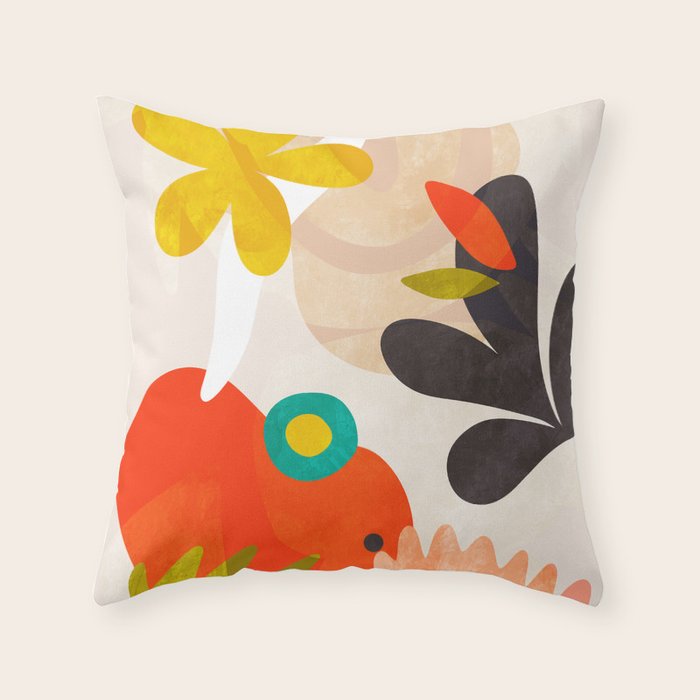 bauhaus goes matisse in summer Throw Pillow Gallery Image 1