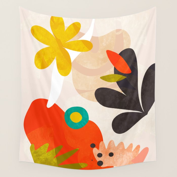 bauhaus goes matisse in summer Wall Tapestry Gallery Image 4