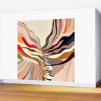 Interwoven, Pastel Colorful Nature Landscape, Mountains Hills Valley Travel, Muted Bohemian Painting Wall Mural Gallery Image 2