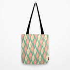 Retro Christmas Ornament Pattern Mint Green Blush Pink Cream Tote Bag Gallery Image 2