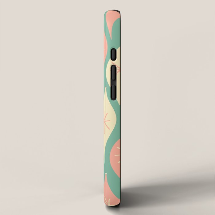Retro Christmas Ornament Pattern Mint Green Blush Pink Cream iPhone Case Gallery Image 2