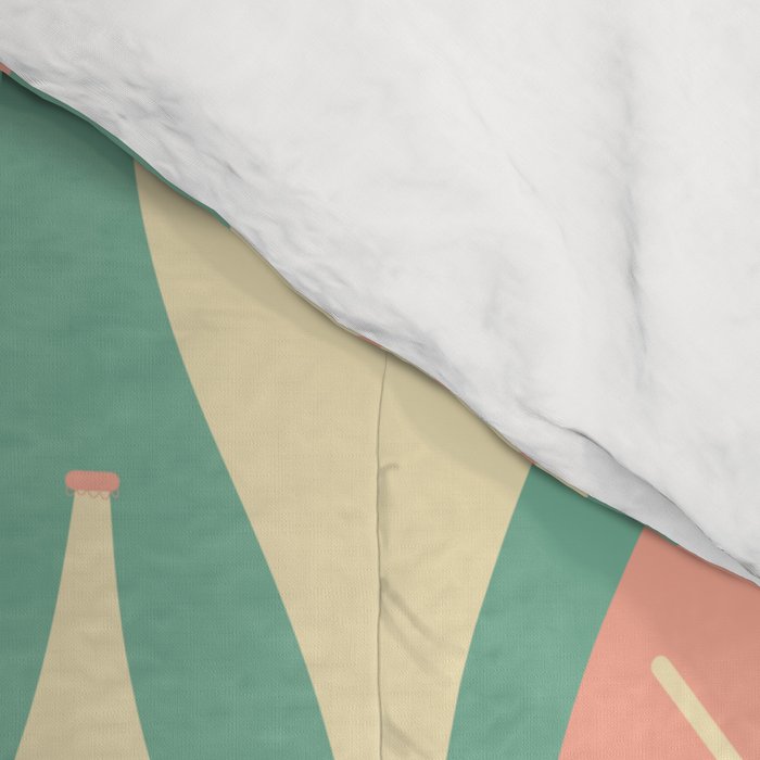 Retro Christmas Ornament Pattern Mint Green Blush Pink Cream Comforter Gallery Image 4