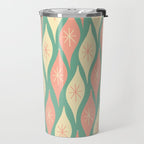 Retro Christmas Ornament Pattern Mint Green Blush Pink Cream Travel Mug Gallery Image 2