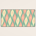 Retro Christmas Ornament Pattern Mint Green Blush Pink Cream Desk Mat Gallery Image 3