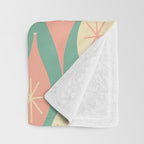 Retro Christmas Ornament Pattern Mint Green Blush Pink Cream Throw Blanket Gallery Image 3