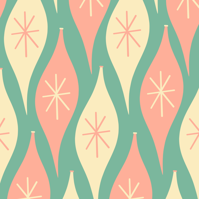 Retro Christmas Ornament Pattern Mint Green Blush Pink Cream Coffee Mug Gallery Image 2