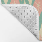 Retro Christmas Ornament Pattern Mint Green Blush Pink Cream Bath Mat Gallery Image 2