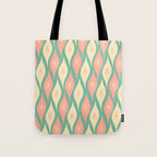 Retro Christmas Ornament Pattern Mint Green Blush Pink Cream Tote Bag Gallery Image 1